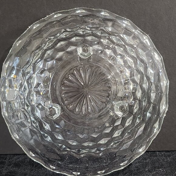 Vintage Indiana Glass Whitehall Cubist Design 3 Footed 10" Serving Bowl - Picture 2 of 10